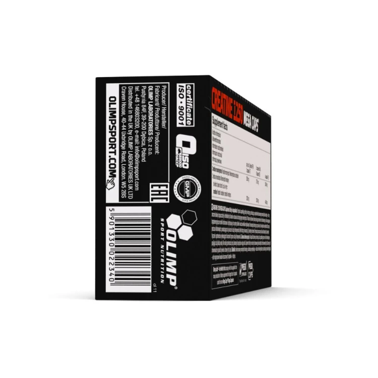 OLIMP Creatine 1250 Mega Caps – prawy bok opakowania