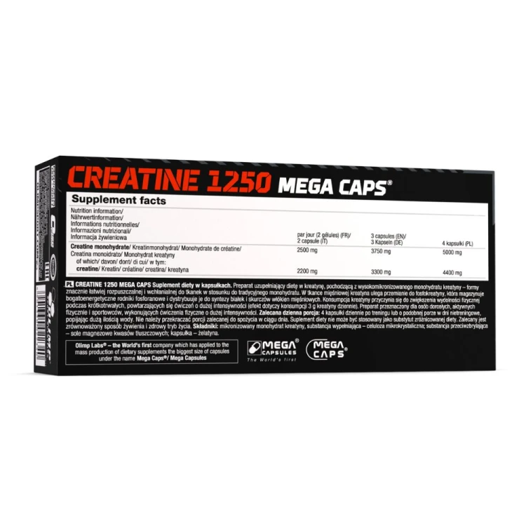 OLIMP Creatine 1250 Mega Caps – tył opakowania produktu