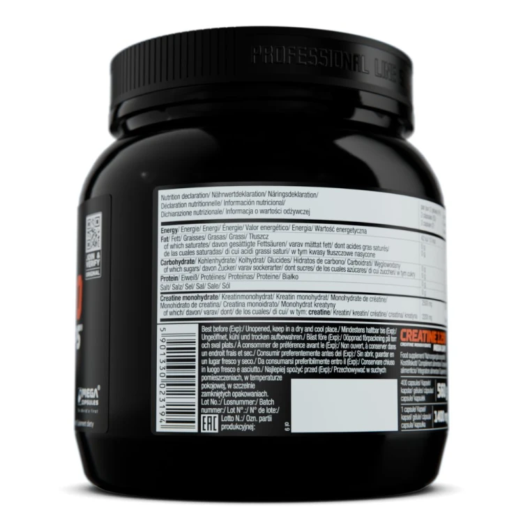 OLIMP Creatine 1250 Mega Caps 400 kapsułek – tył opakowania