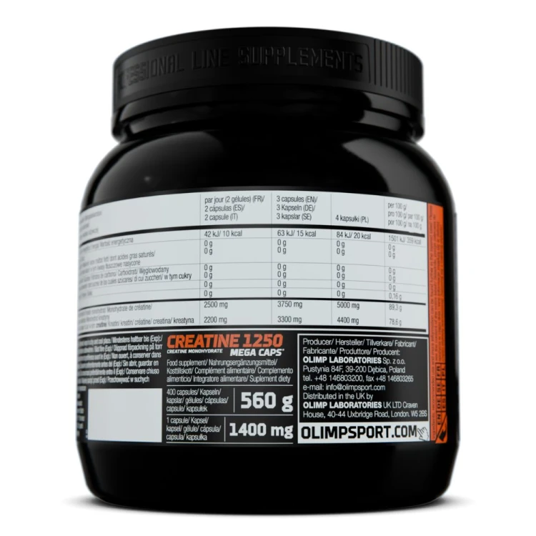 OLIMP Creatine 1250 Mega Caps – skład i sposób stosowania