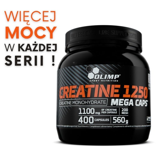OLIMP Creatine 1250 Mega Caps 400 kapsułek – monohydrat kreatyny
