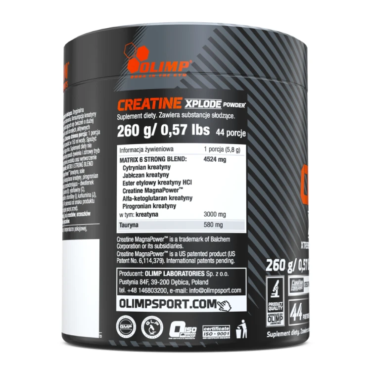 OLIMP Creatine Xplode Powder 260 g – skład i tabela informacji żywieniowej