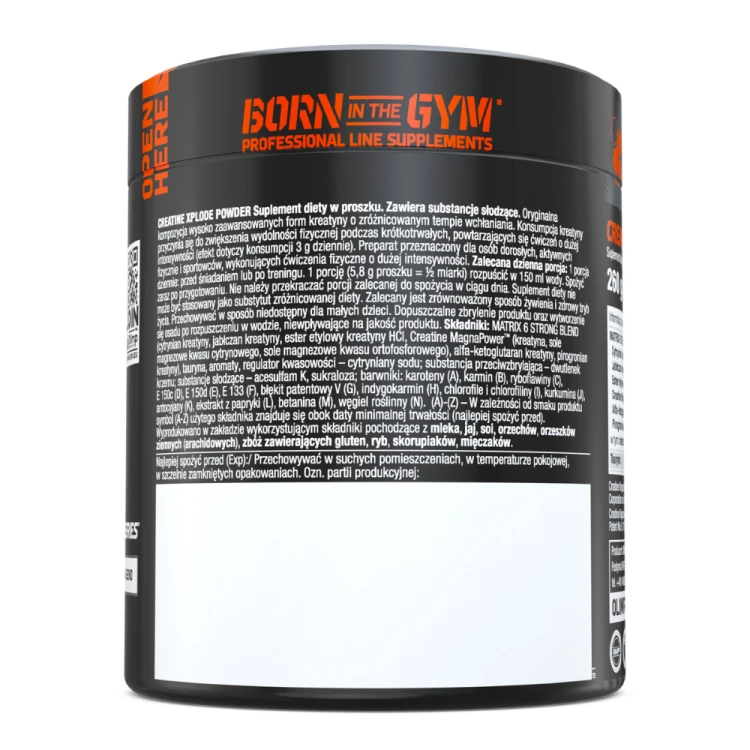 OLIMP Creatine Xplode Powder 260 g – boczna etykieta produktu