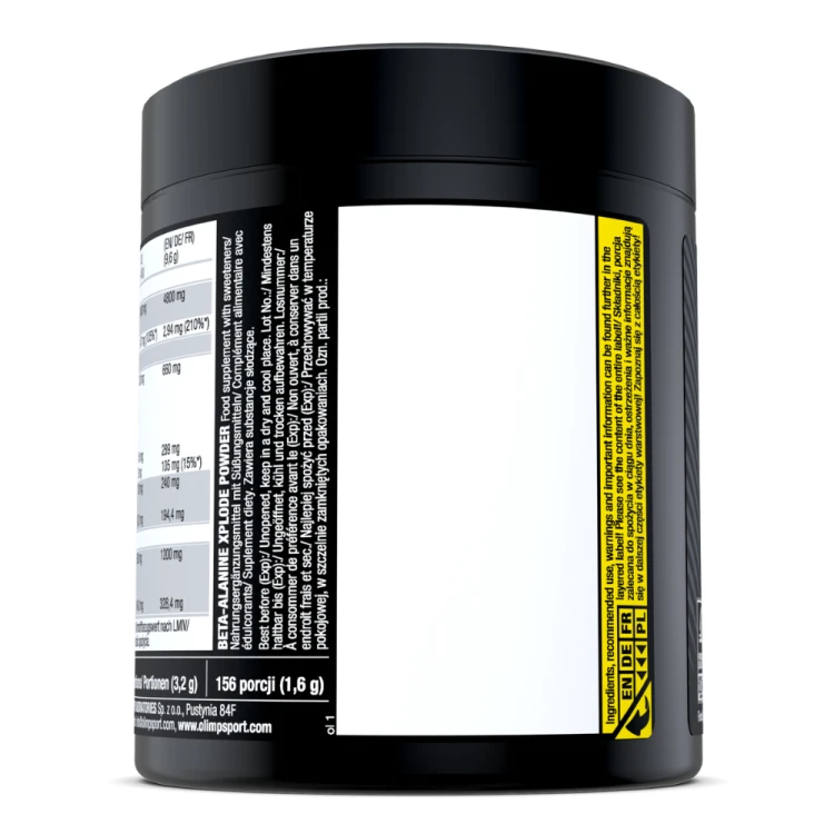 OLIMP Beta-Alanine Xplode Powder 250 g – boczna etykieta opakowania