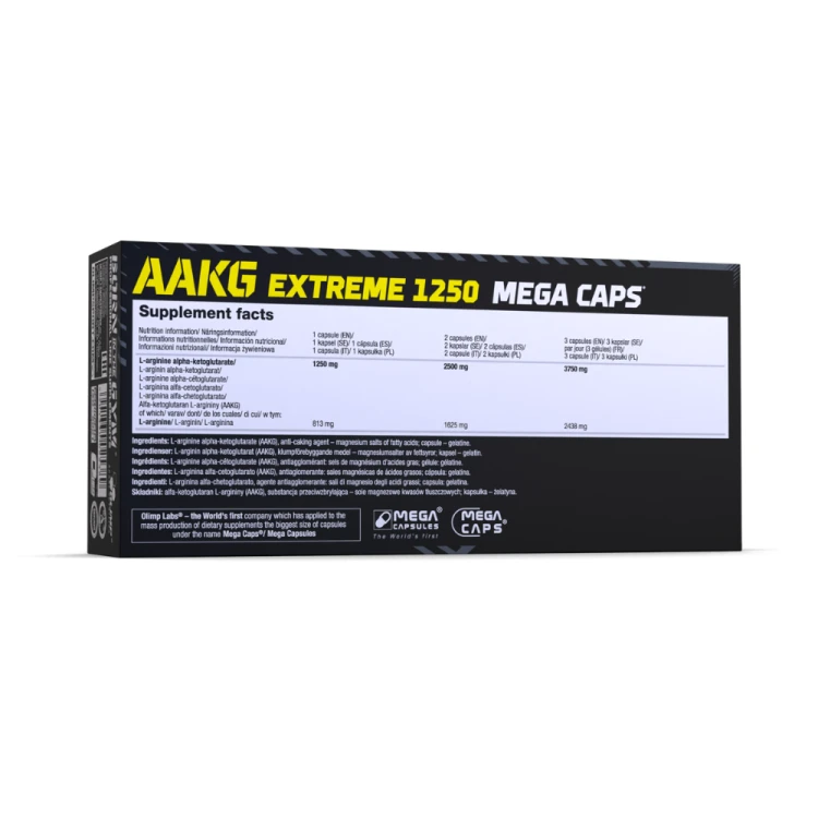 OLIMP AAKG 1250 Extreme Mega Caps 120 kapsułek – tył opakowania