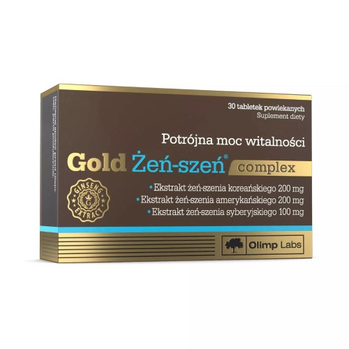 OLIMP Gold Żeń-szeń Complex 30 tabletek – żeń-szeń koreański, amerykański i syberyjski