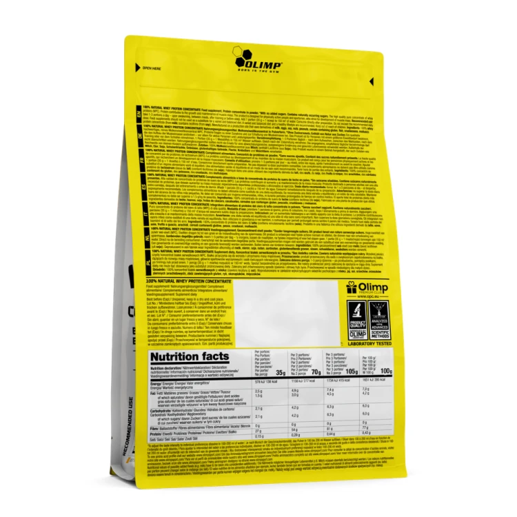 OLIMP 100% Natural Whey Protein Concentrate 700 g – skład i wartości odżywcze