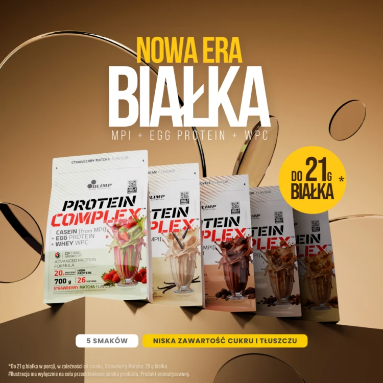 OLIMP Protein Complex 700 g – 5 smaków i do 21 g białka w porcji