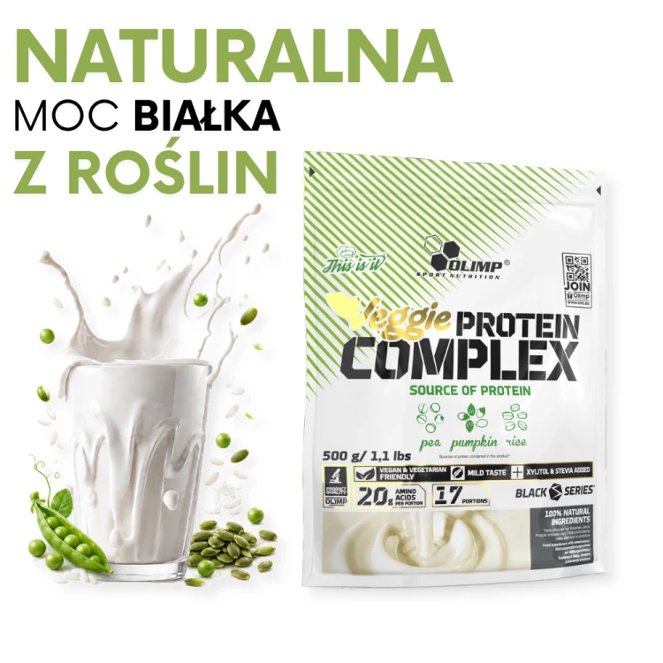 OLIMP Veggie Protein Complex 500 g Naturalny – wegańskie białko roślinne