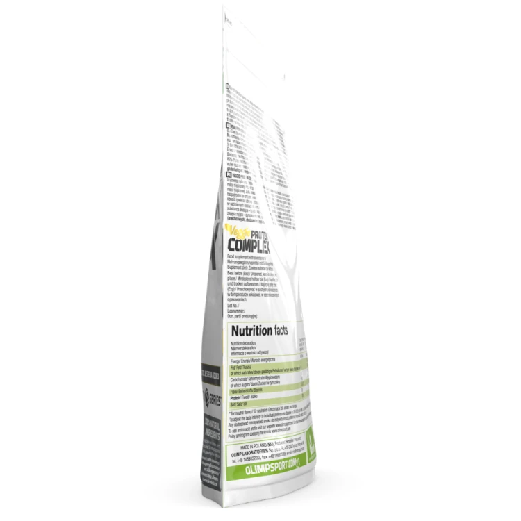 OLIMP Veggie Protein Complex 500 g Czekolada – informacje na opakowaniu