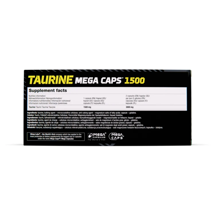 OLIMP Taurine Mega Caps 1500 120 kapsułek – tył opakowania