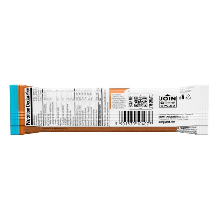 OLIMP CRE#ZY BAR Intense Dark Chocolate 45 g – skład i wartości odżywcze
