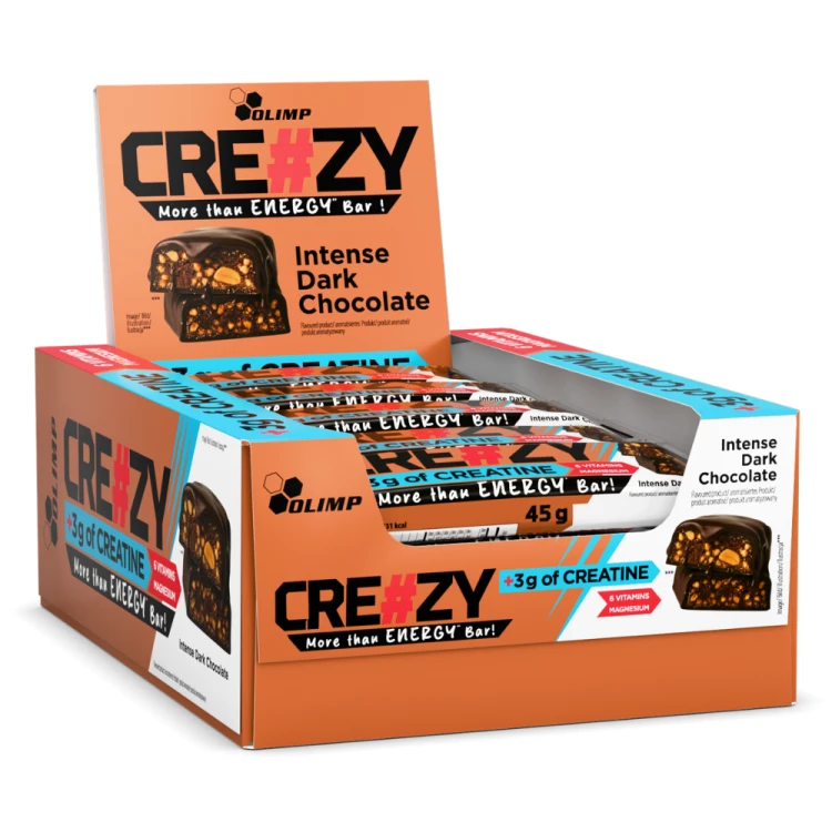 OLIMP CRE#ZY BAR Intense Dark Chocolate – display 20 x 45 g
