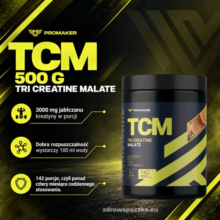 PROMAKER TCM Tri Creatine Malate jabłczan kreatyny 500 g informacje.jpg