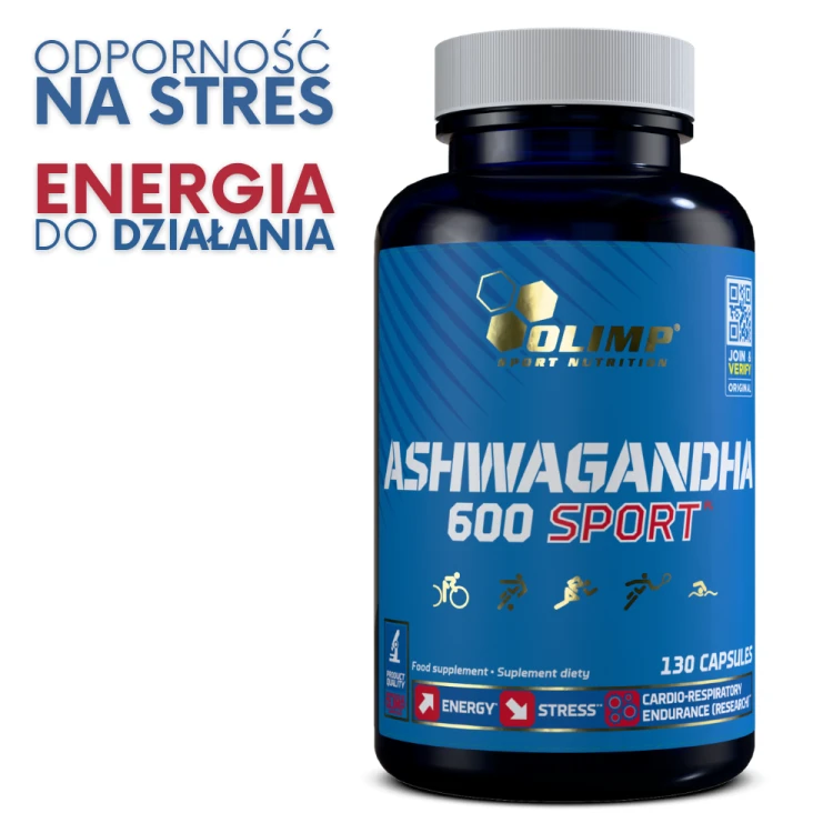 OLIMP Ashwagandha 600 Sport 130 kapsułek – odporność na stres i energia