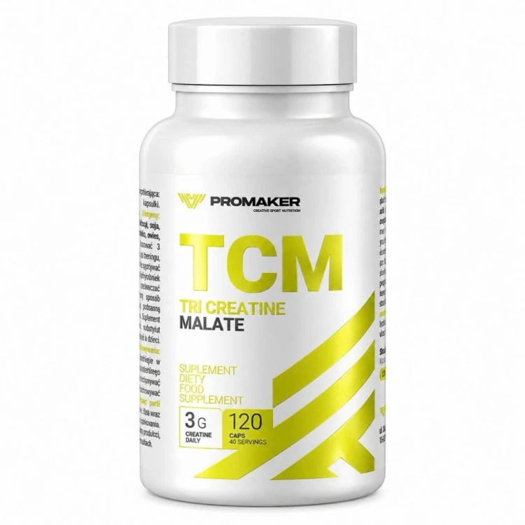 PROMAKER TCM Tri Creatine Malate – jabłczan kreatyny 120 kapsułek