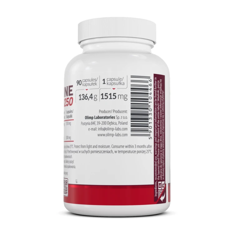 OLIMP Crevo Creatine 1250 Creapure 90 kapsułek – tył opakowania