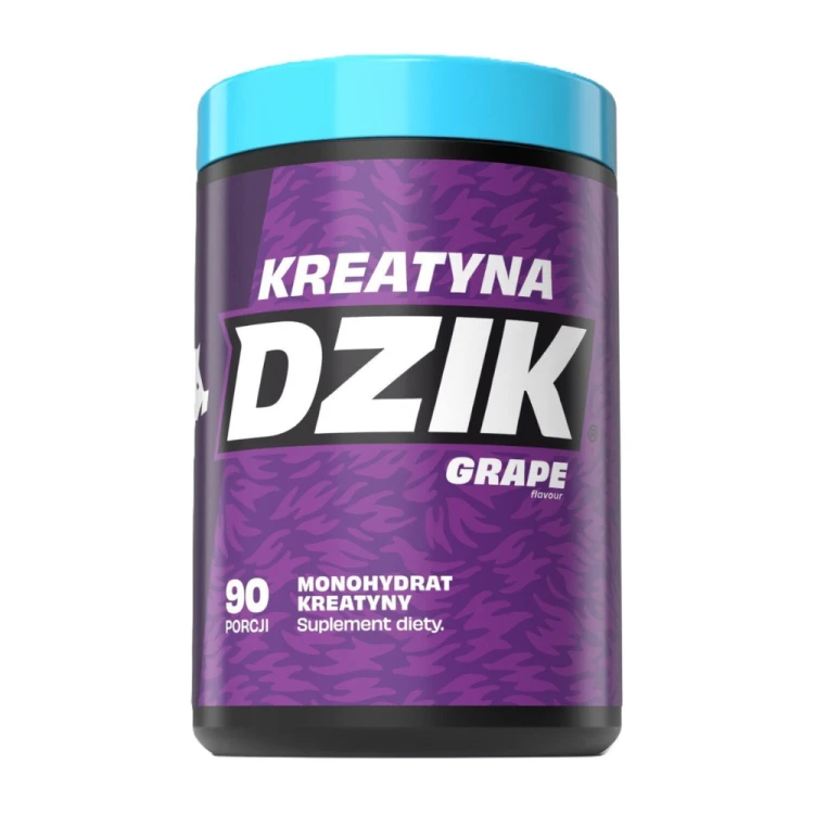 DZIK Kreatyna 369 g Grape – monohydrat kreatyny o smaku winogronowym, przód opakowania