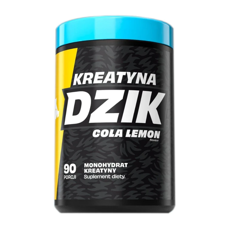 DZIK Kreatyna 369 g Cola-Lemon – monohydrat kreatyny o smaku coli i cytryny, przód opakowania