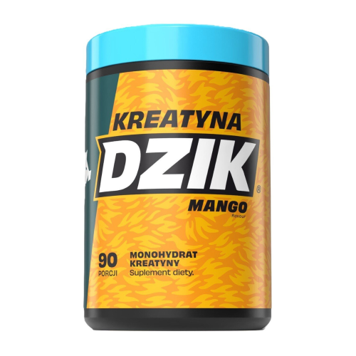 DZIK Kreatyna 369 g Mango – monohydrat kreatyny w proszku, przód opakowania