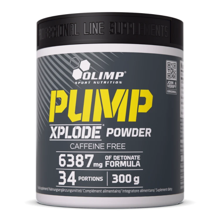 OLIMP Pump Xplode Powder 300 g – booster NO, przód opakowania