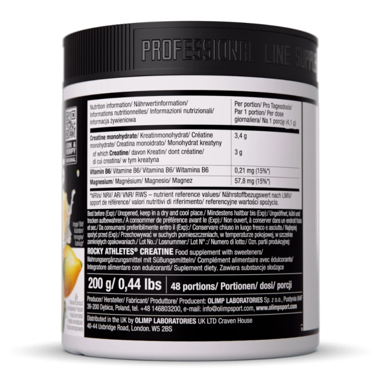 OLIMP Rocky Athletes Creatine Citrus Lemonade 200 g – etykieta i skład kreatyny cytrynowej