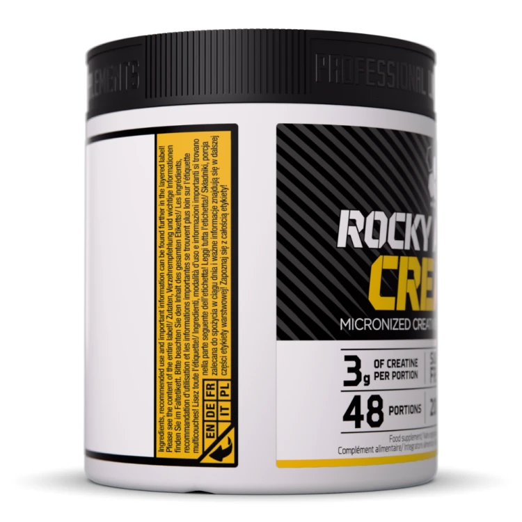 OLIMP Rocky Athletes Creatine Citrus Lemonade 200 g – bok opakowania kreatyny cytrynowej