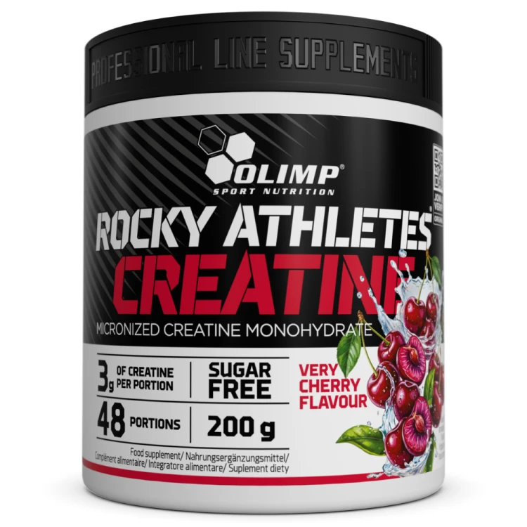 OLIMP Rocky Athletes Creatine Very Cherry 200 g – kreatyna o smaku wiśniowym