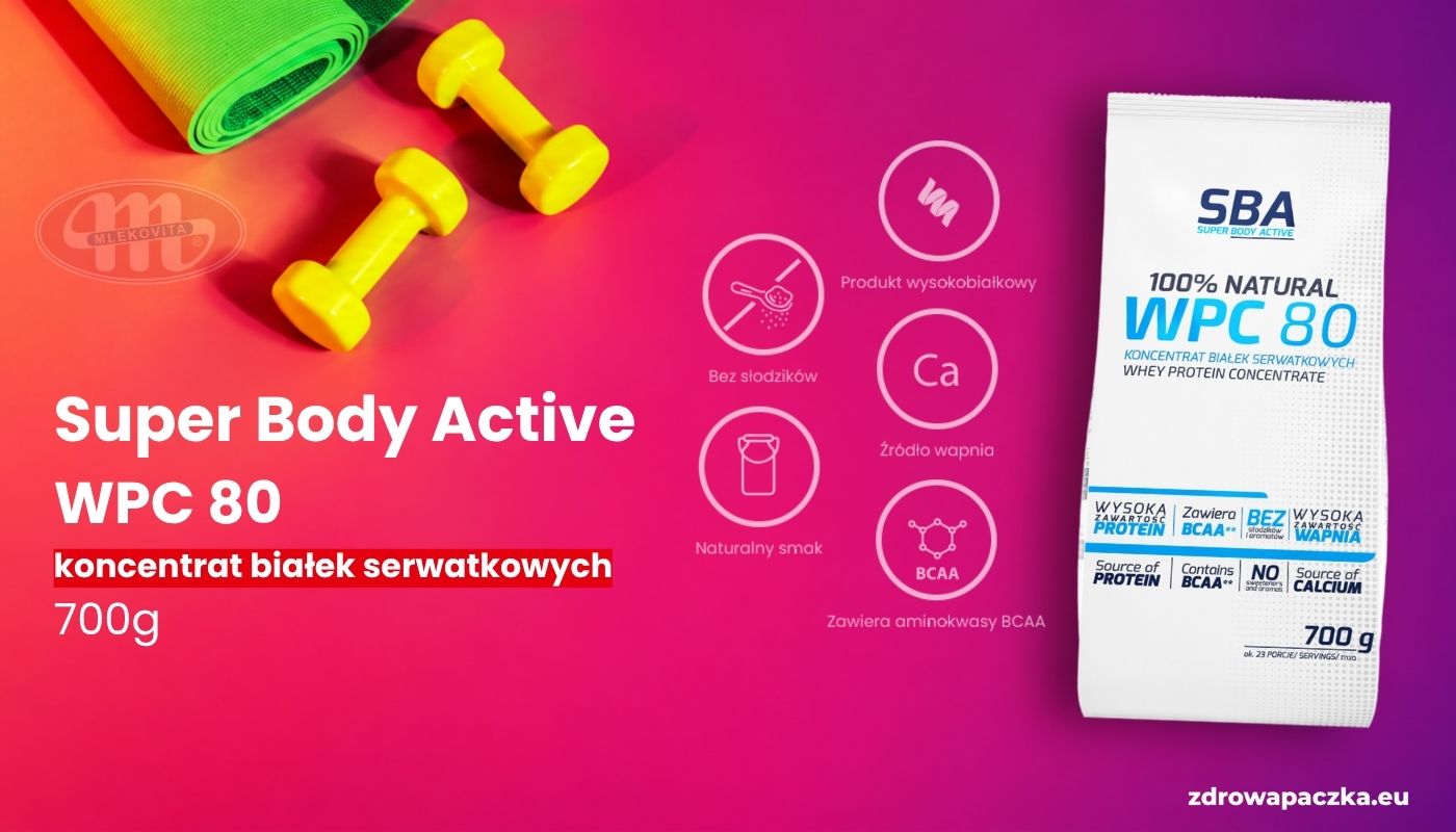 MLEKOVITA Super Body Active WPC 80 700 g – naturalny koncentrat białek serwatkowych