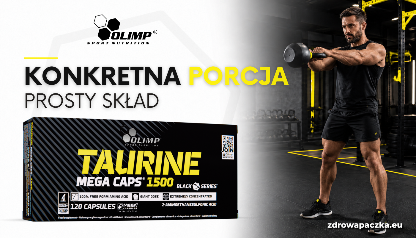 OLIMP Taurine Mega Caps 1500 – 1500 mg tauryny w kapsułce, suplement dla osób aktywnych fizycznie