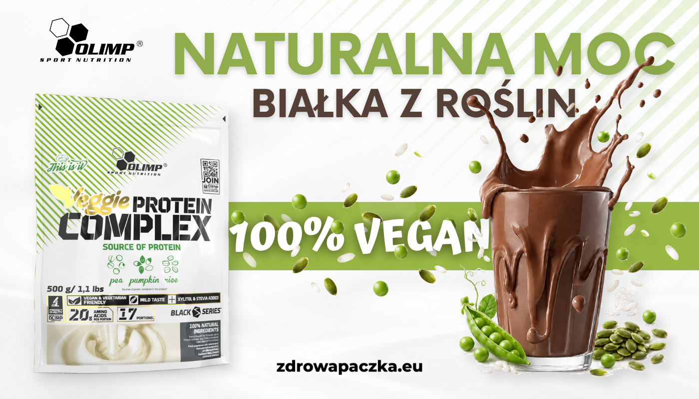 OLIMP Veggie Protein Complex 500 g Czekolada – wegańskie białko roślinne z grochu, brązowego ryżu i pestek dyni