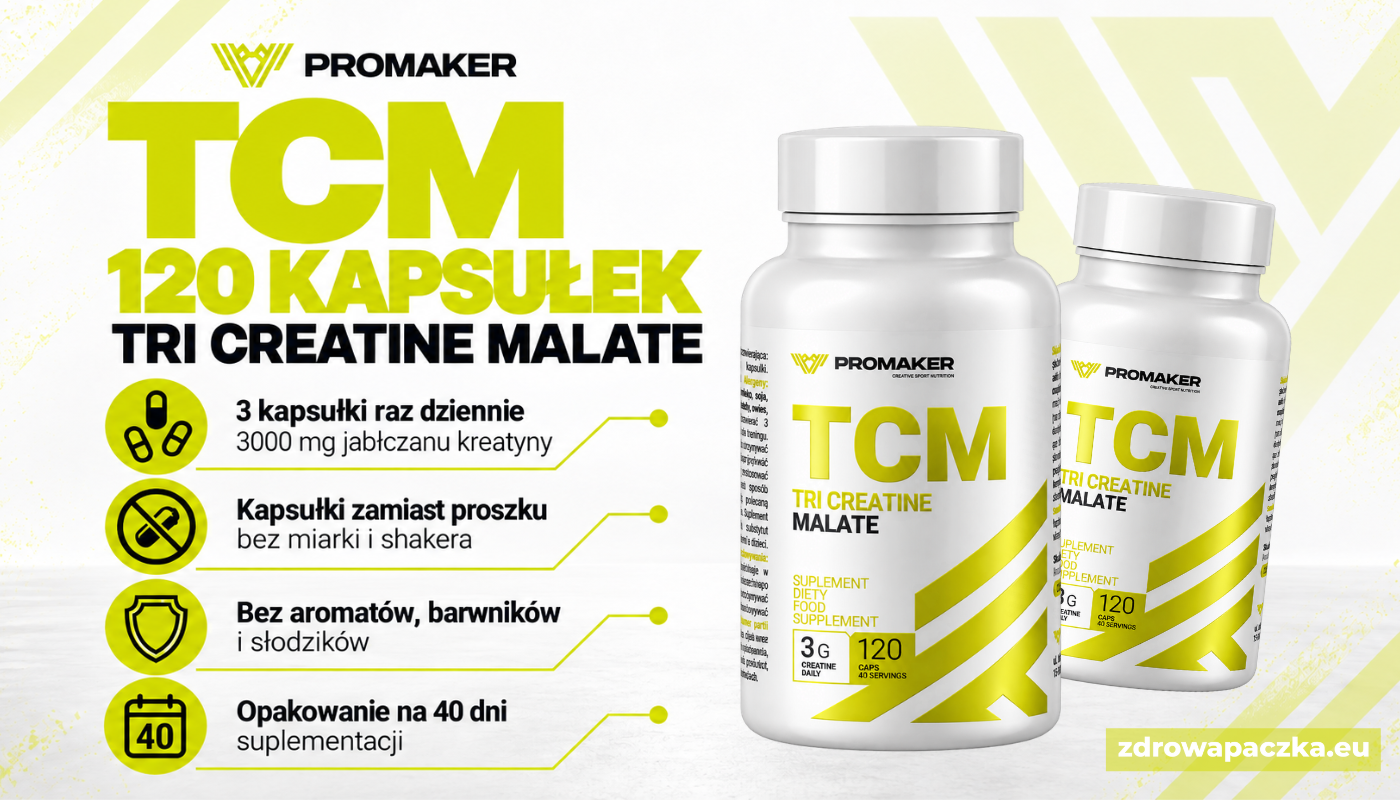 PROMAKER TCM Tri Creatine Malate jabłczan kreatyny 120 kapsułek zdrowapaczka.eu